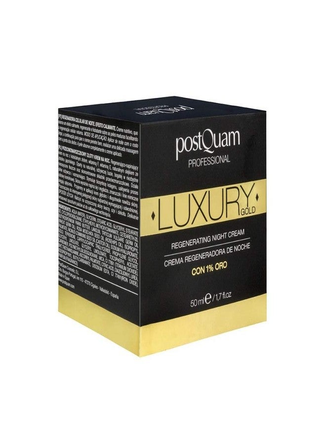 POSTQUAM Professional Luxury Gold Regenerating Night Cream 50ml - Moisturizing - Tones - Soft and Tighter Skin - Hyaluronic Acid - Almond Oil - Image 2